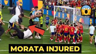 Morata injury by security guard after Spain vs France [upl. by Jolee]