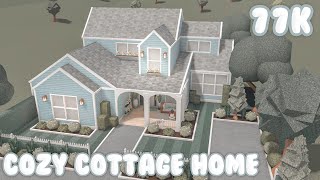 ROBLOX  Bloxburg Cozy Blue Cottage Home Speedbuild  Tutorial  Exterior  Ellvoi [upl. by Adora]