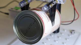 Soft electroactive gripper holding a 460gram can of tomatoes [upl. by Annaehs]