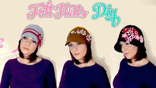 How to make a cloche hat with felt diy vintage hat  Isa ❤️ [upl. by Leuneb]