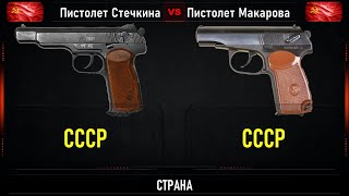 Автоматический пистолет Стечкина vs Пистолет Макарова Сравнение легендарных пистолетов СССР [upl. by Marlene427]