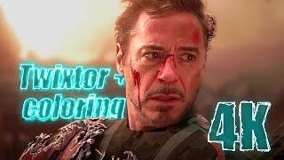 Tony Stark Iron Man Infinity War 4K Twixtor Scenepack with Coloring for edits MEGA [upl. by Sualkin368]