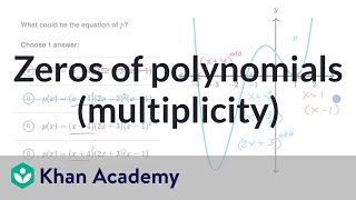 Zeros of polynomials multiplicity  Polynomial graphs  Algebra 2  Khan Academy [upl. by Ahsai585]