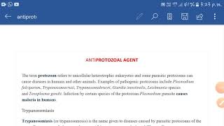 Med chem Antiprotozoal agent [upl. by Amorita]