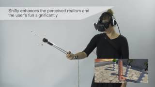 Shifty  A WeightShifting Dynamic Passive Haptic Proxy for Virtual Reality IEEE VR 2017 [upl. by Nylarej15]