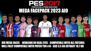 PES 2017 NEW MEGA FACEPACK 20232024 AIO [upl. by Vigen596]