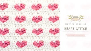 Crochet For Beginners The Heart Stitch  Easy Tutorial by Hopeful Honey [upl. by Balac]