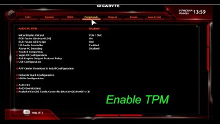 How to Enable TPM for Gigabyte AMD MOBO B450 [upl. by Johnette249]