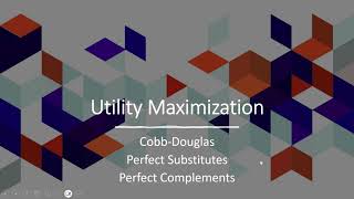 Utility Maximization with CobbDouglas Perfect Substitutes and Perfect Complements [upl. by Aprilette851]