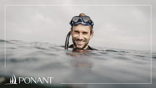 Guillaume Néry plongeur apnéiste invité à bord du Bougainville  PONANT [upl. by Ferde]