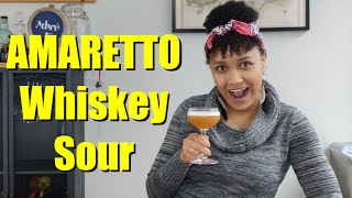 AMARETTO WHISKEY SOUR  Cocktail Recipe [upl. by Euhc]