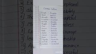 Common 15 Suffixes Words  Suffix words in english [upl. by Ydal366]