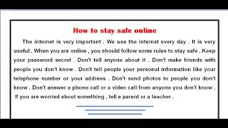 براجراف عن quotHow to stay safe onlinequot كيف تبقى أمناً على الانترنت للصف الأول الأعدادي الترم الأول [upl. by Ajit]