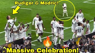 Rudiger Carry Modric Again😂Real Madrid vs Sevilla 10🔥Vinicius Rudiger Kroos Celebrating Modric [upl. by Asuncion718]