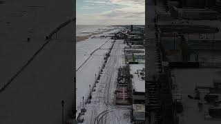 Sun and snow on the beach in Asbury Park [upl. by Anatnahs]