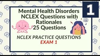 Mental Health Nursing Questions and Answers 1 NCLEX Test 25 Questions [upl. by Yznil]