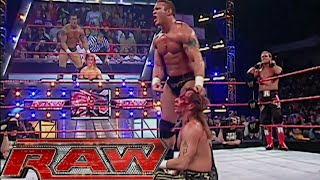 RatedRKO vs Shawn Michaels 2on1 Handicap Match Bloody Pt2 RAW Jan 152007 [upl. by Nylazor]