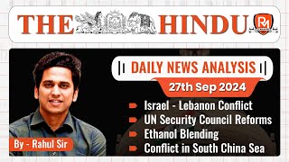 The Hindu Newspaper Analysis  27 Sep 2024  UPSC CSE [upl. by Coltin]