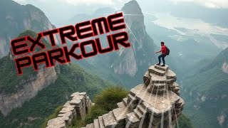 ​⛰️​ quotHeavens Gatequot 🔥​ Tianmen Mountain Parkour [upl. by Ayrotal]