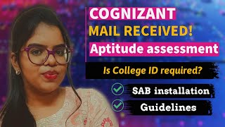 Cognizant Aptitude assessment  Mail received  Guidelines  Dos and Donts  Troubleshooting [upl. by Ahtekahs]