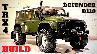 TRAXXAS TRX4 CUSTOM PAINTED EASTNOR GREEN Defender D110 Clear Body Scale Accessories Fitting Mods [upl. by Ianej515]