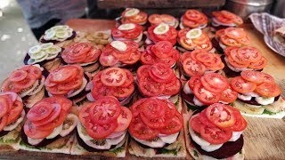 FASTEST SANDWICH MAN  Amazing Cutting Skills  Indian Street Food [upl. by Anytsirhc71]