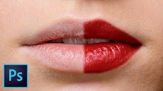 Create Highly Realistic Lipstick in Photoshop [upl. by Wardieu]