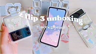 Samsung Galaxy z flip 3 unboxing  aesthetic custom setup ✨  case decorating 💕 [upl. by Server]