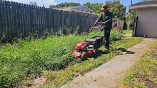 They Just Had a Baby and He Had Surgery on His Shoulder So I Helped Mow Their OVERGROWN LAWN [upl. by Ayaet]