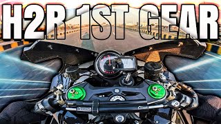 0180 kmh in 1 GEAR  KAWASAKI H2R  ZS MOTOVLOGS [upl. by Anecuza351]