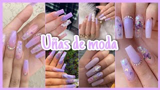 UÑAS ACRÍLICAS COLOR MORADO  UÑAS DE MODA 2022  TENDENCIA DE UÑAS [upl. by Rattray306]