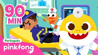 Ai O Bombeiro se Machucou🧑‍🚒 Hospital  Completo  Pinkfong Bebê Tubarão Canções para Crianças [upl. by Noslrac]