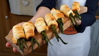 Antipasto di Pasta Sfoglia al Salmone e Asparagi in 15 minuti [upl. by Negyam]