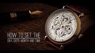 Thomas Earnshaw How to Set the Day Date Month and Time Dials [upl. by Sinnek598]