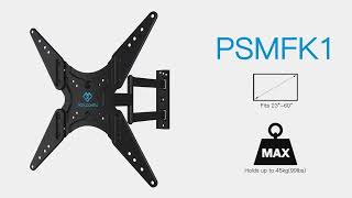 How to Install PERLESMITH PSMFK1 FullMotion Corner TV Mount [upl. by Adnamas771]