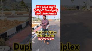 Duplex Triplex Villas Near Outer Ring Road Hyderabad duplexvillas triplexvillaforsaleinhyderabad [upl. by Moneta]