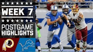 Redskins vs Lions  NFL Week 7 Game Highlights [upl. by Donela]