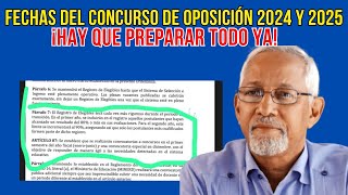 Fechas del concurso de oposición 2024 y 2025 Técnico Directores y Docentes [upl. by Ykceb]