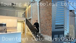 Touring The Coolest Loft Apartments With Prices in Downtown Columbus Ohio [upl. by Uyr]