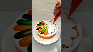 1kg Orange Cake Design  Mix Colour Cake Decorating shortsfeed shortvideo shorts trending food [upl. by Neyuq]