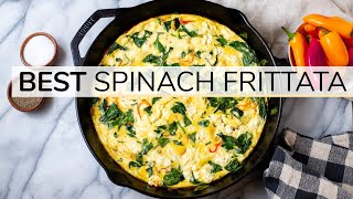 SPINACH FRITTATA  easy healthy recipe [upl. by Bumgardner181]