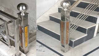 Learn building a stainless steel post for stairs  Part1  By AMbros custom [upl. by Anwahsal]