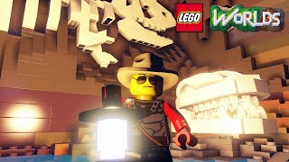 LEGO Worlds Wild West Brick Builds 102104 Showcase Bridge Abandoned Mine and Dinosaur Dig Site [upl. by Ban977]