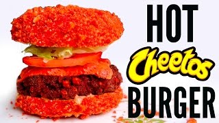 FLAMIN HOT CHEETOS BURGER DIY  How To [upl. by Morrill]