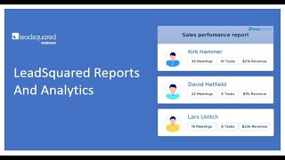 Masterclass on LeadSquared Reports amp Analytics [upl. by Ursel]