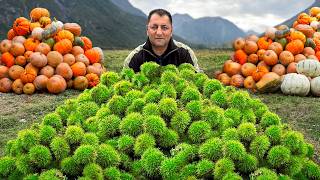 Mountain Secrets Cooking Pilaf with Fresh Pumpkin amp Chestnuts [upl. by Tallou521]