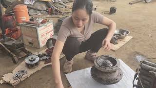 Genius girl Change swing motor seal kitRepair and restoration hydraulic swing motor for excavator [upl. by Bertrando33]