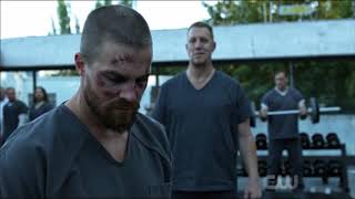 Arrow 7x01 Oliver Attacks Prison Inmates Scene [upl. by Deny]