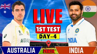 India vs Australia 1st Test Day 4  IND vs AUS Live Match  Live Cricket Match Today  Session 2 [upl. by Doowle]