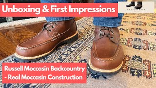 Unboxing amp First Impressions of Russell Moccasins Backcountry Boots [upl. by Esteban505]